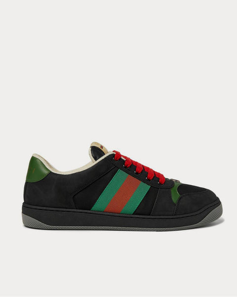 hjælpemotor uld luft Gucci Screener Webbing-Trimmed Leather, Suede and Canvas Black low top  sneakers - Sneak in Peace