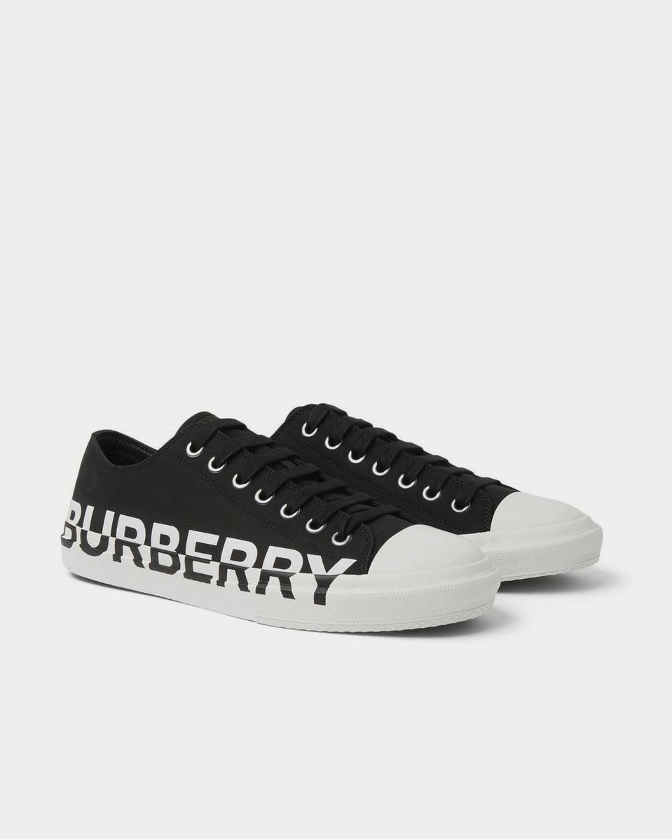 Burberry Logo-Print Two-Tone Rubber-Trimmed Cotton-Gabardine Black low top  sneakers - Sneak in Peace