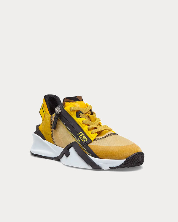 Fendi Flow Yellow Nylon & Suede Low Top Sneakers - Sneak in Peace