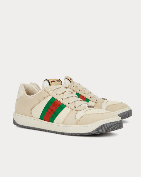 Gucci Screener Cream / Green Low Top Sneakers - Sneak in Peace