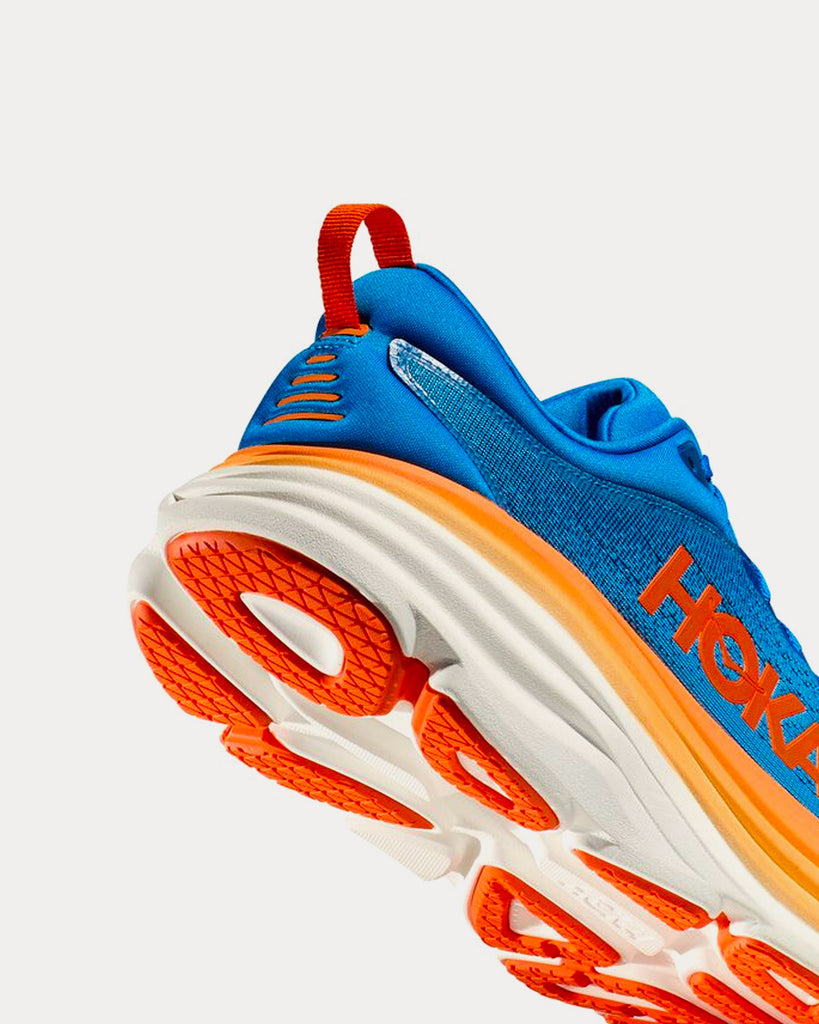 Hoka Bondi 8 Coastal Sky / Vibrant Orange Running Shoes Sneak in Peace