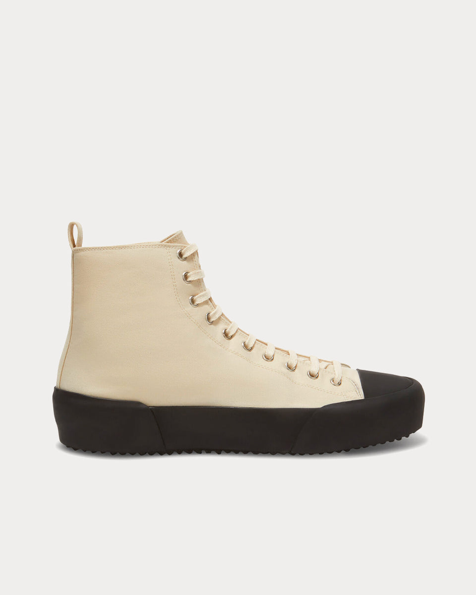 Jil Sander Canvas Natural High Top Sneakers - Sneak in Peace