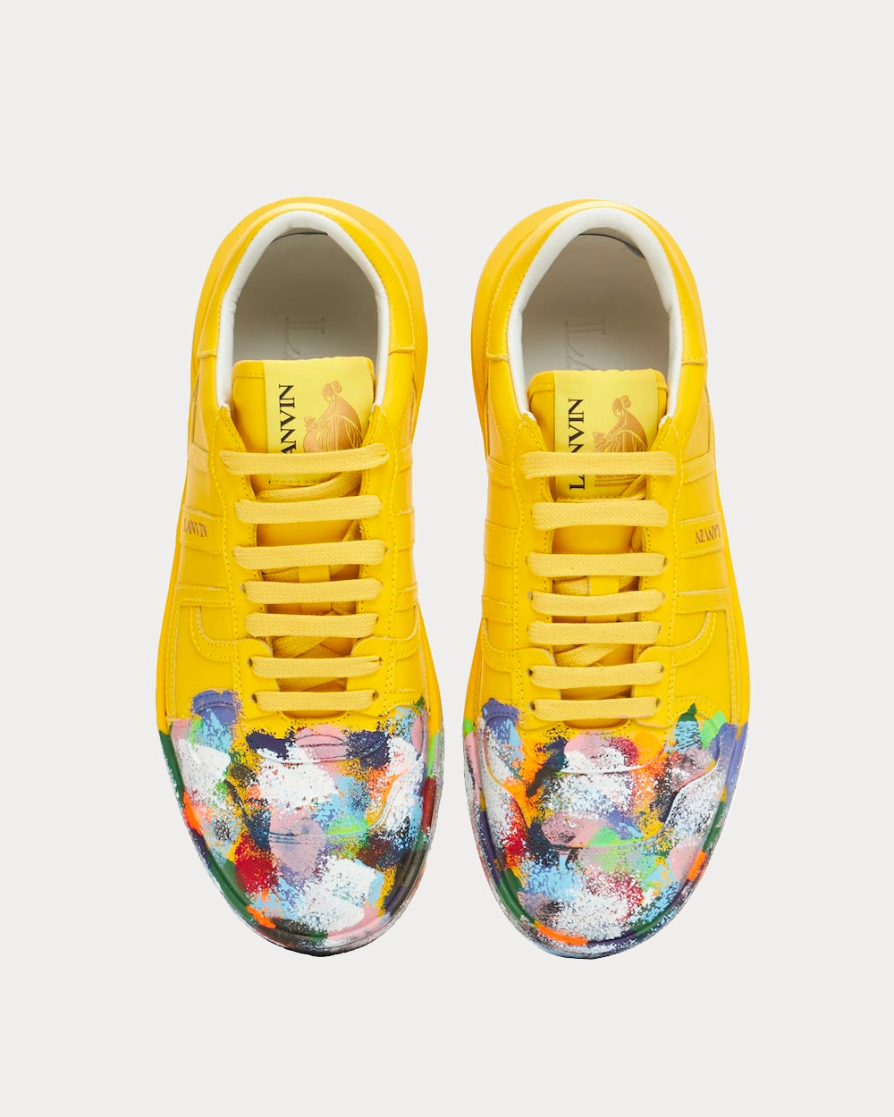 Lanvin x Gallery Dept Clay Painted Yellow Low Top Sneakers - Sneak in Peace