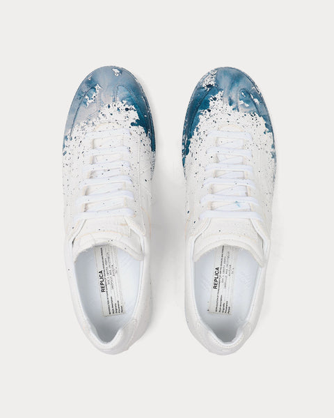 Margiela Paint Drop / Blue Low Top Sneakers - Sneak in Peace