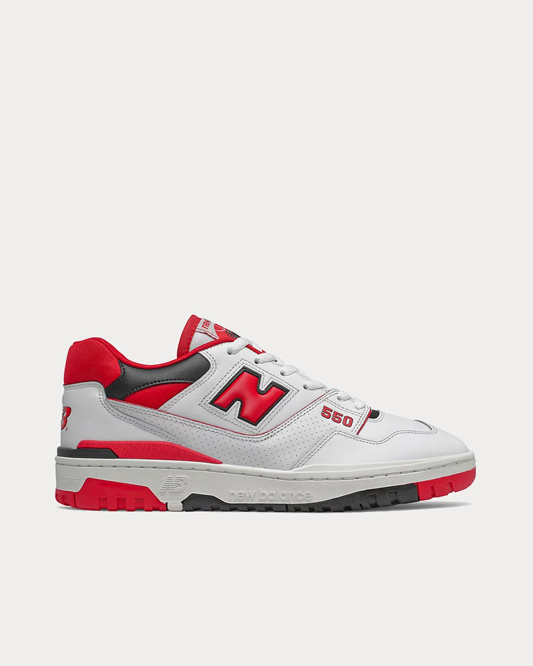 New Balance 550 Red & White Low Top Sneakers - Sneak in Peace