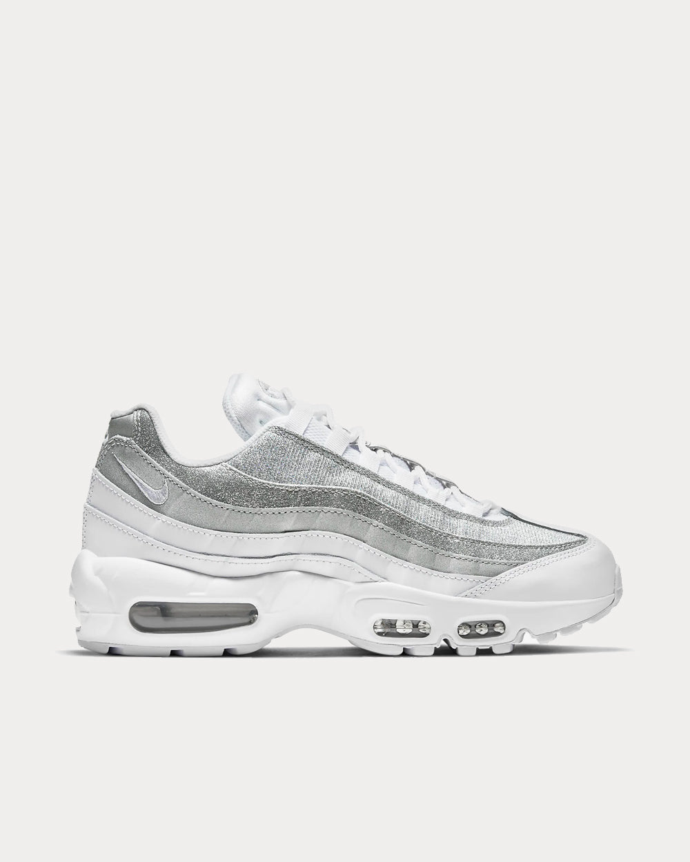 Nike 95 White/Metallic Silver Low Top Sneakers - Sneak in