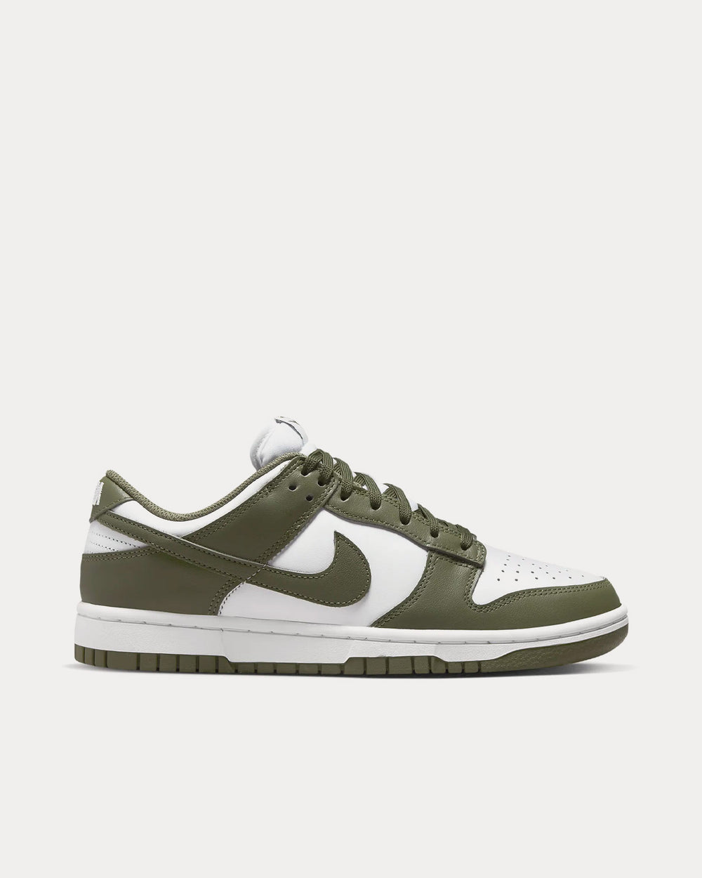 Nike Dunk Low White / White / Medium Olive Low Top Sneakers - Sneak in ...