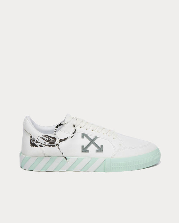 Off-White Vulcanized White / Mint Low Top Sneakers - Sneak in Peace