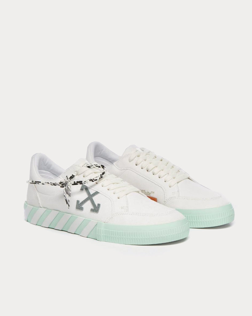 Off-White Vulcanized White / Mint Low Top Sneakers - Sneak in Peace