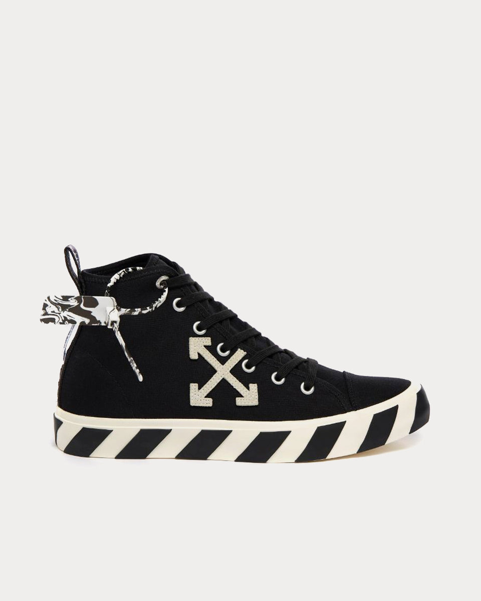 Off-White Mid Vulcanized Black High Top Sneakers - Sneak in Peace