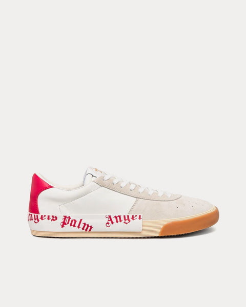 Palm Angels Vulcanized White / Red Low Top Sneakers - Sneak in Peace