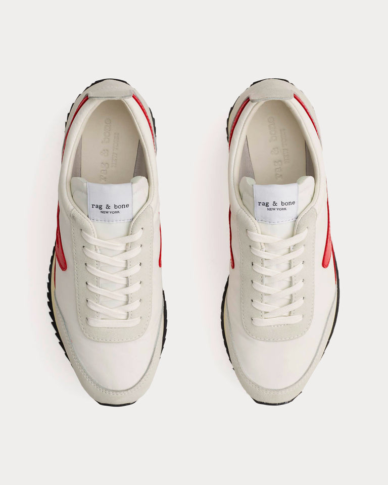 Rag & Bone Retro Runner Off White / Red Low Top Sneakers - Sneak in Peace