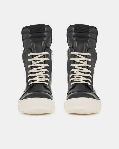 Rick Owens Geobasket Black / Milk / Milk High Top Sneakers - Sneak