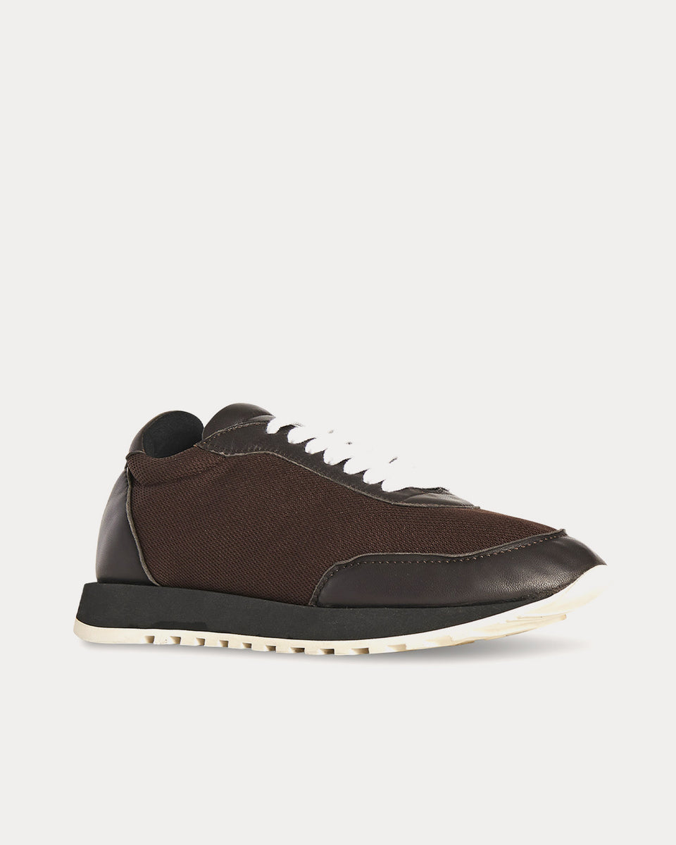 The Row Owen Runner in Leather & Mesh Black / Cacao Low Top Sneakers ...