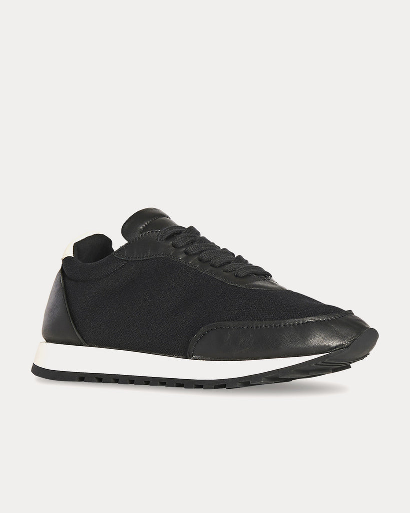 The Row Owen Runner in Leather & Mesh Black / White Low Top Sneakers ...