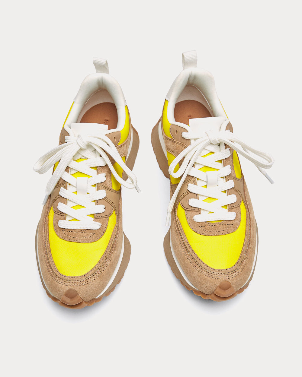Uterqüe Contrasting Beige / Yellow Low Top Sneakers - Sneak in Peace
