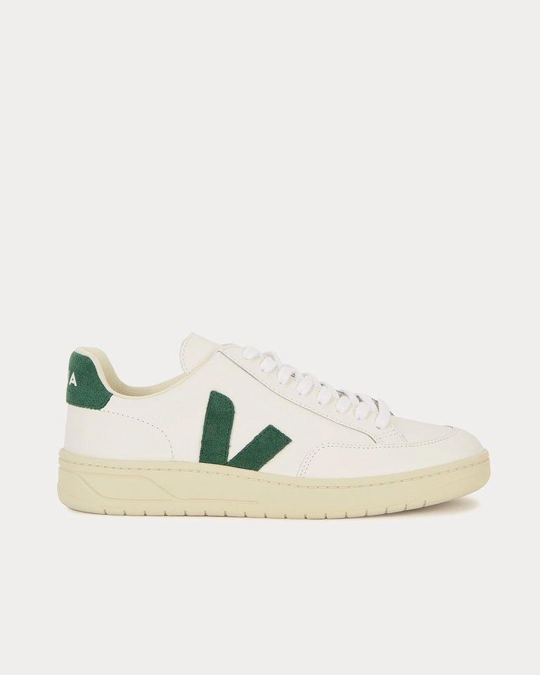 Veja V-12 White / Dark Green Low Top Sneakers - Sneak in Peace