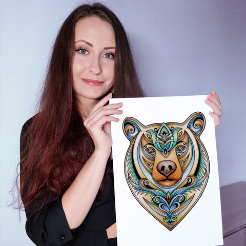 Madarita_art avec le dessin original du puzzle Ours de la marque Juorge