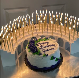 90th birthday party, customer review, Celebration Stadium birthday candle holder