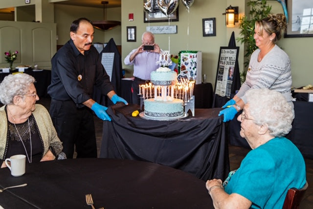 100th birthday celebration decorations, Celebration Stadium surprise presentation.  Customer photo and comments from Florida.