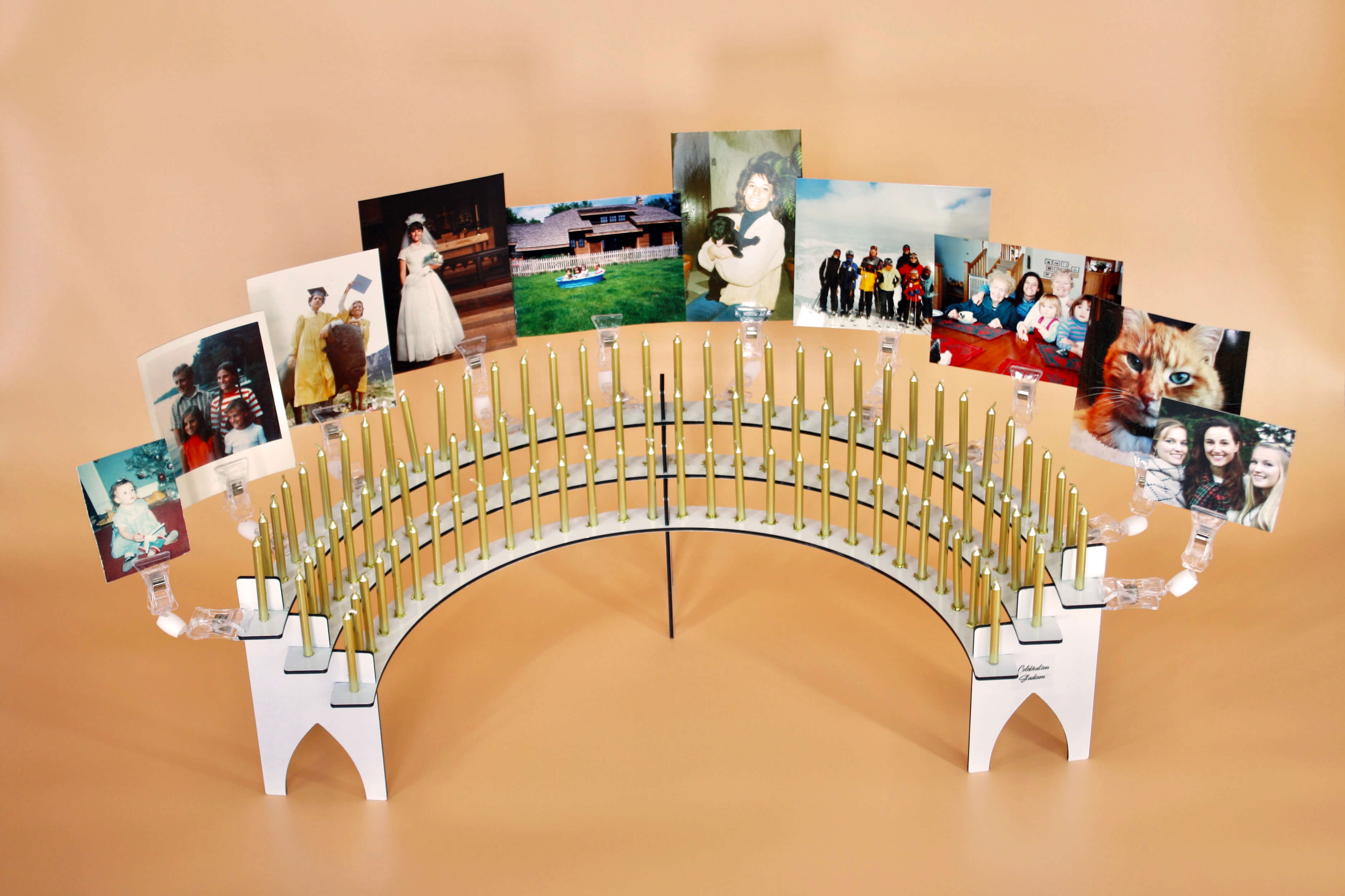 Personalize your 50th birthday decorations with Celebration Stadium's special clips for photos, cards, other creative 60th birthday theme Ideas