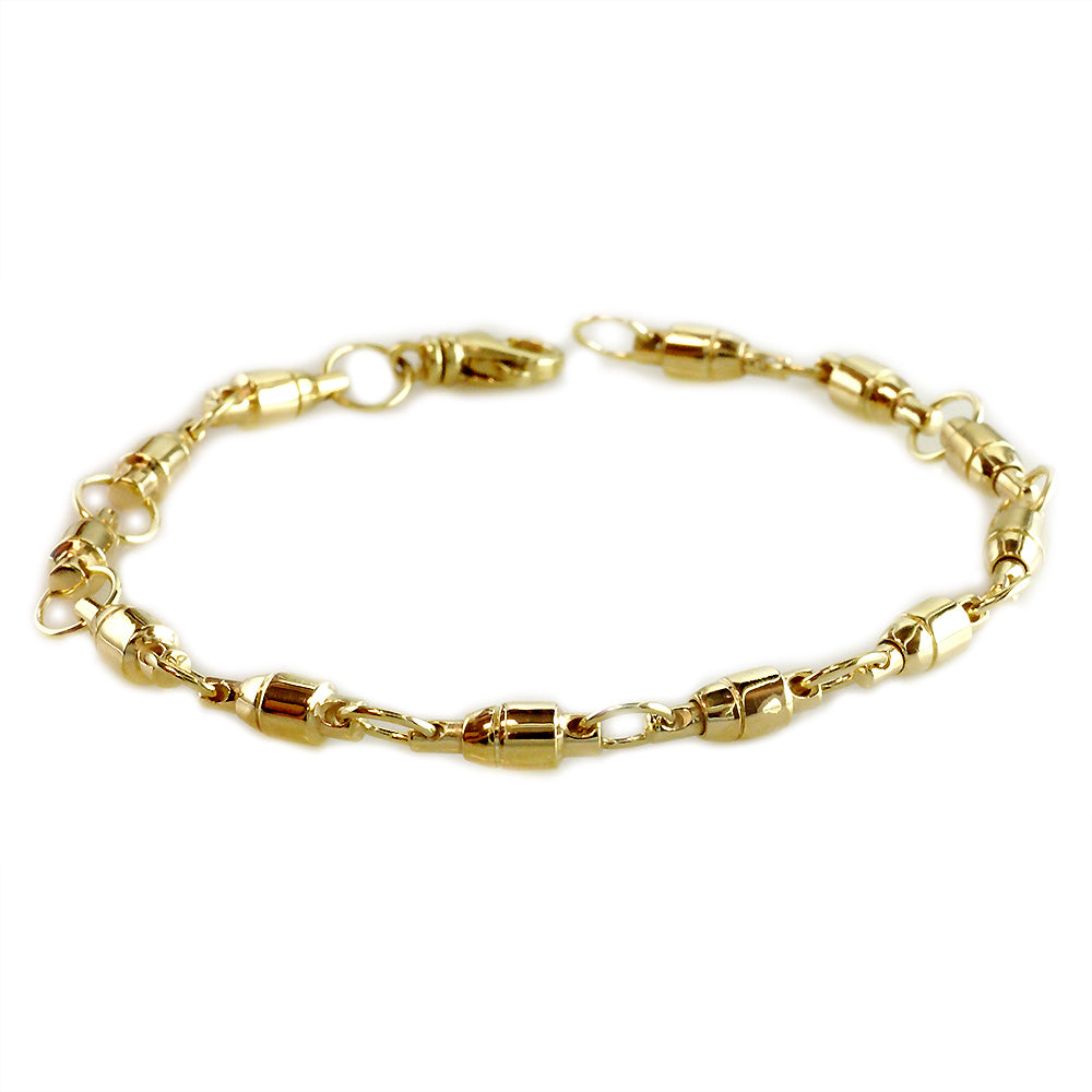 8.5mm Size Fishing Swivel Chain in 14k Yellow Gold, 22 Inches Long