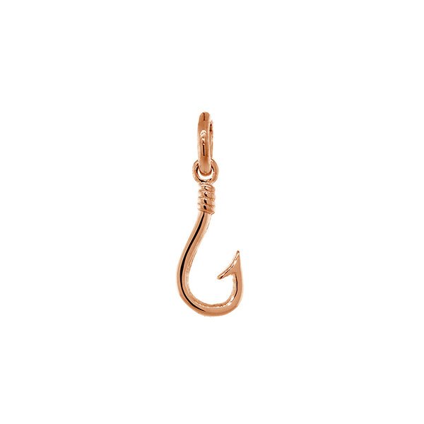 12mm Fishermans Barbed Hook and Knot Fishing Charm in 14k White Gold –  Sziro Jewelry