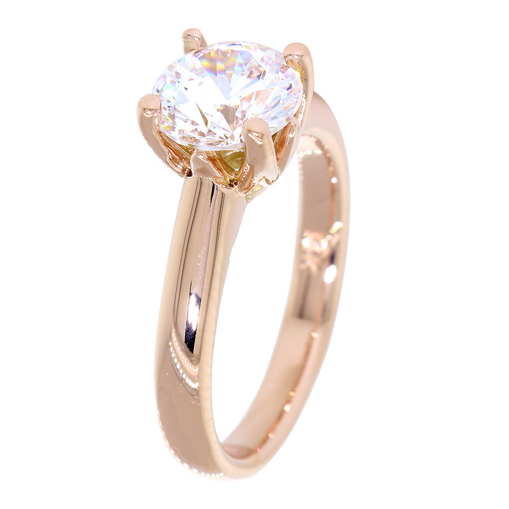 HRR526 Crown Set Round Cut Diamond Ring | Shining Diamonds®
