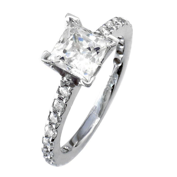 Engagement Ring Setting for a Princess Cut Diamond, 0.40CT Sides in 14 ...