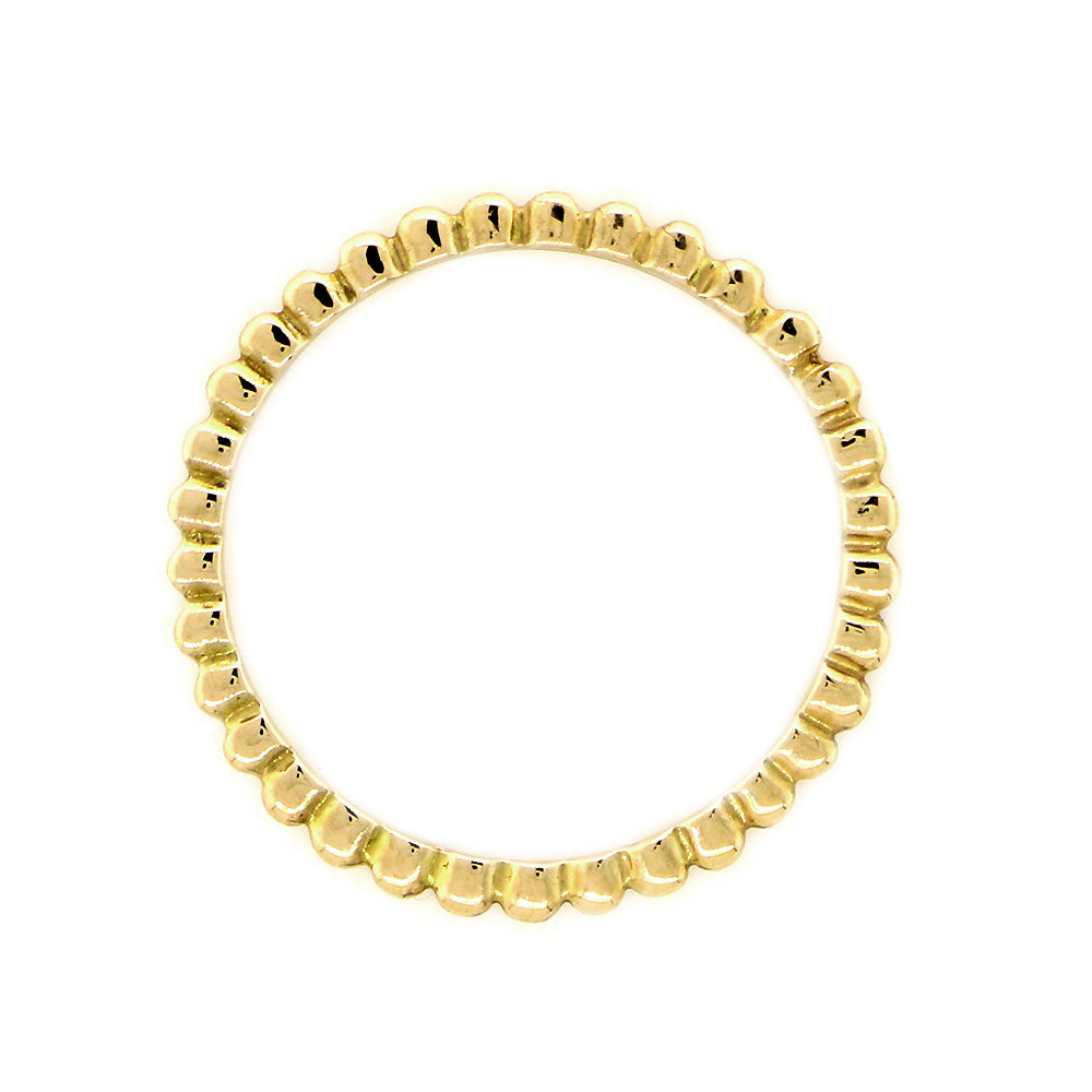 Stackable Beaded Ring, 1.25mm in 14K Yellow Gold