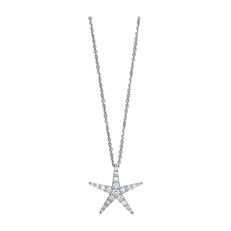 diamond starfish pendant white gold