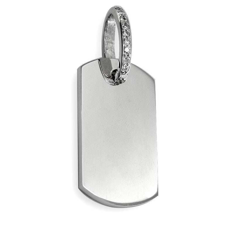 white gold dog tag necklace