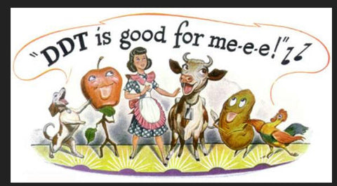 cartoon farm animals and food singing "DDT is good for me-e-e!'