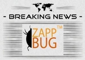 ZappBug logo on a news paper saying "breaking news: