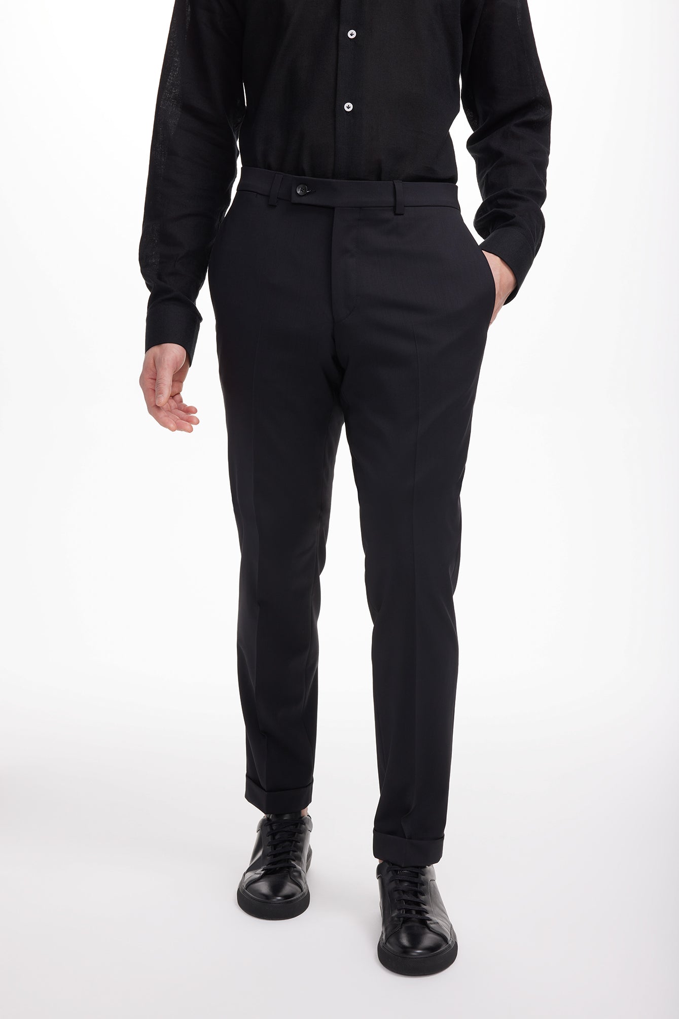 Jack Victor Men's Black Solid Elon Wool Suit Separate Jacket