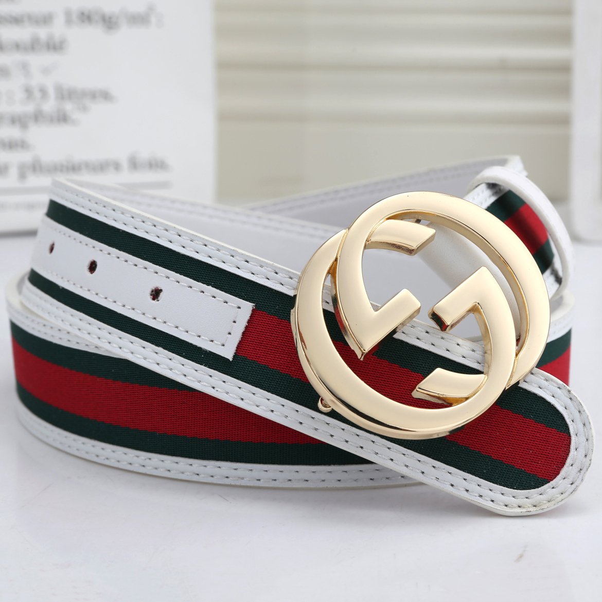 G U C C I Popular Woman Men Fashion Smooth Buckle Leather Belt