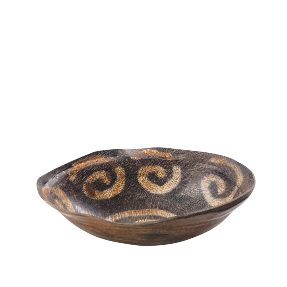 Taika Horn Oval Bowl Large Horn with Pattern / 25 x 17 x 4 cm