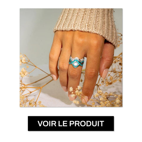 bague vague ocean turquoise