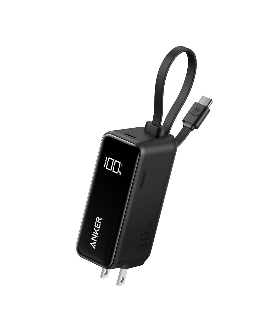 Anker 3-in-1 Power Bank (30W, Fusion, Built-In USB-C Cable)