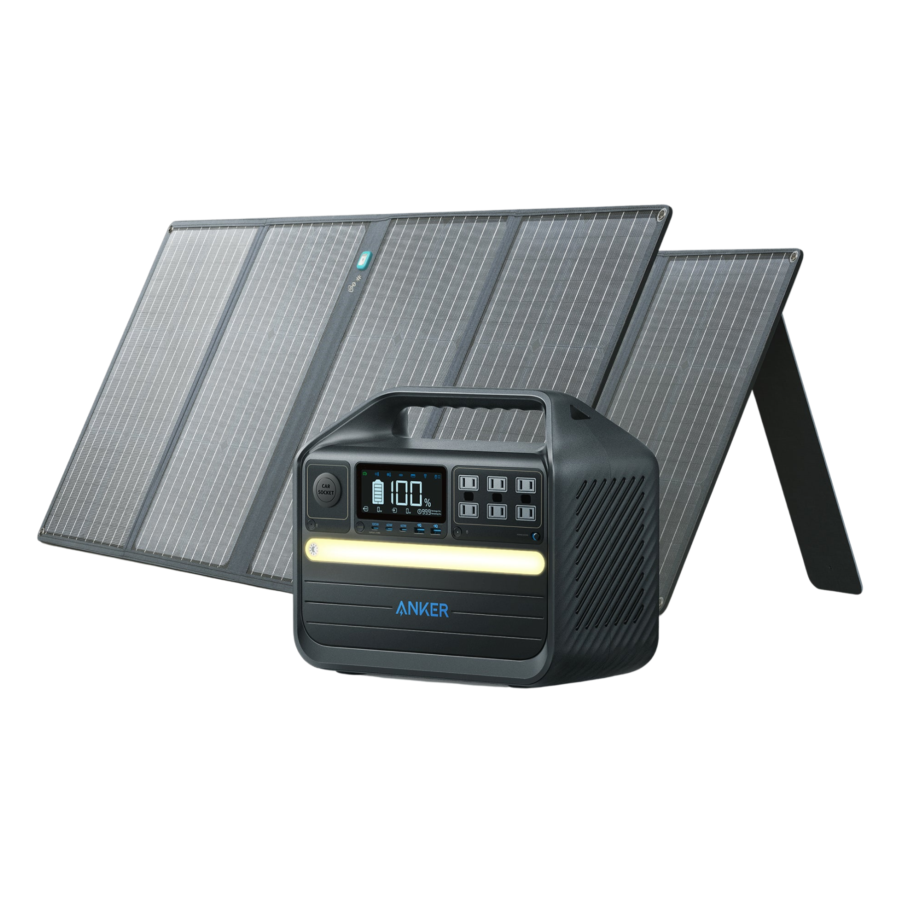 Anker <b>555</b> Solar Generator + 2 × 100W Solar Panel