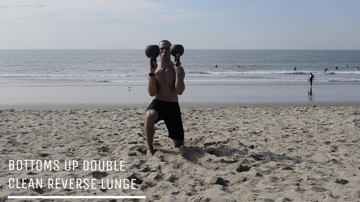 Bottoms Up Double Clean Reverse Lunge- Functional Fitness Kettlebell Exercise