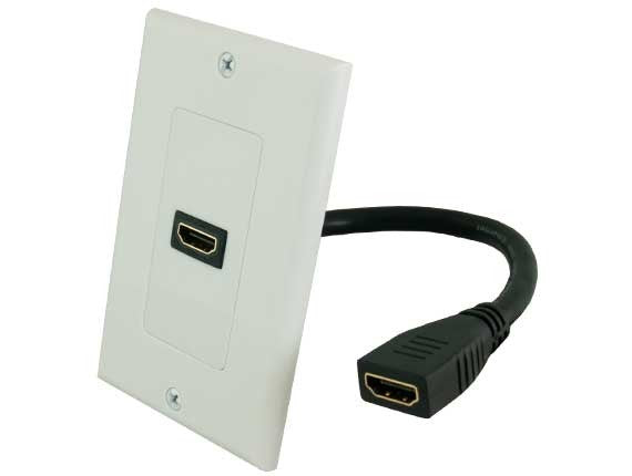 1-Port HDMI Wall Plate With Cable