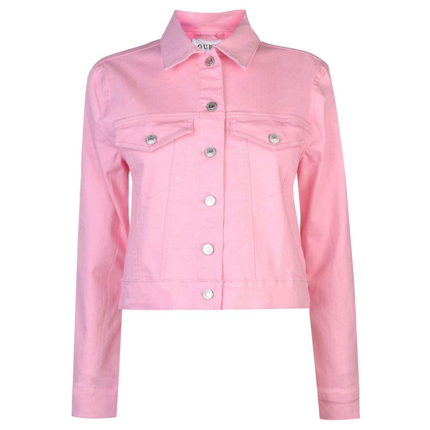 guess pink denim jacket