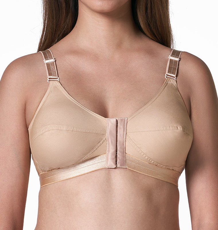 BLOSSOM Women's Seamed, Double Layered 100% Cotton Full Coverage Non Wired  Non Padded Feeding/Nursing/Maternity, Front Open Bra [ Mercy SSU 34B