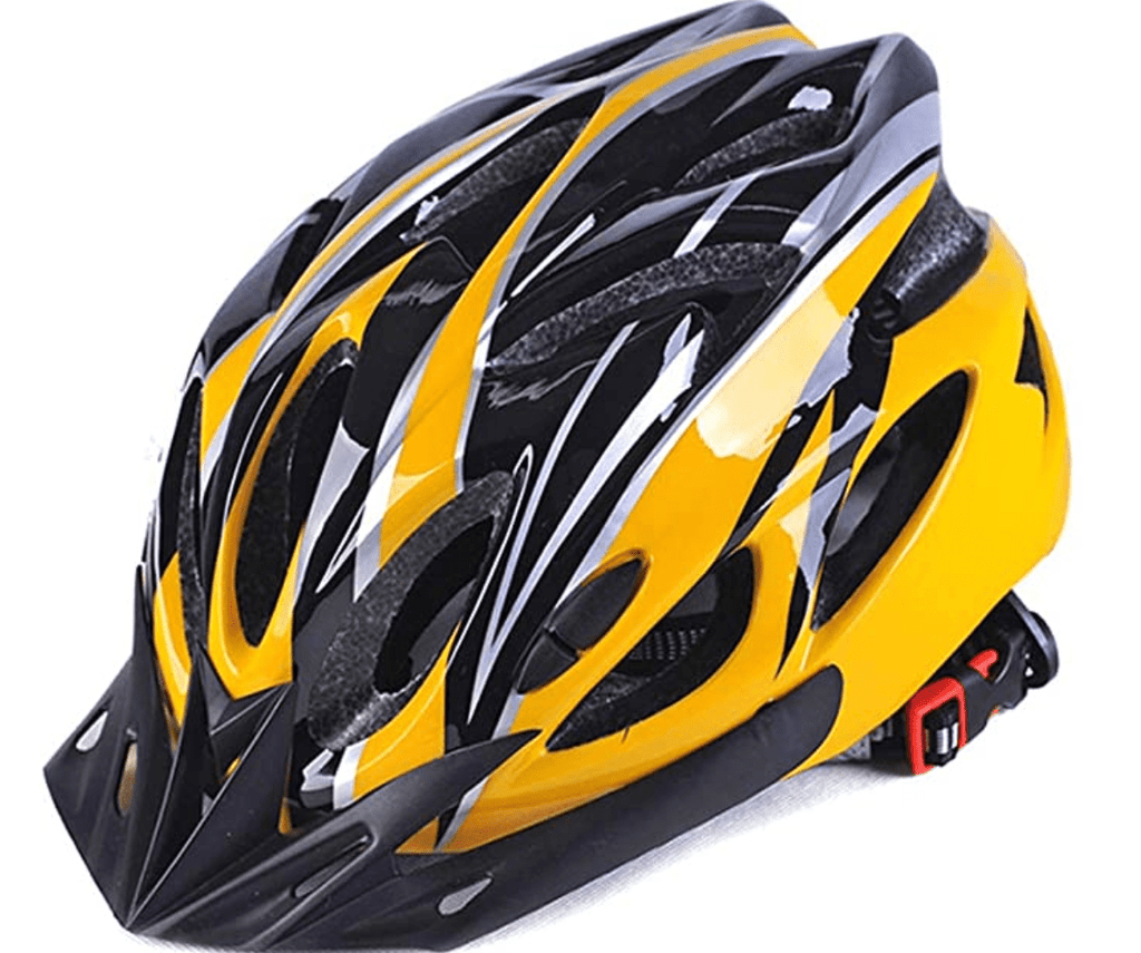 yellow cycling helmet