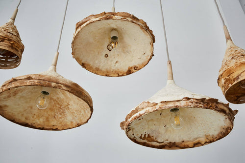 Erda Home - sustainable mycelium lampshades designed by Sebastian Cox and Ninela Ivanova