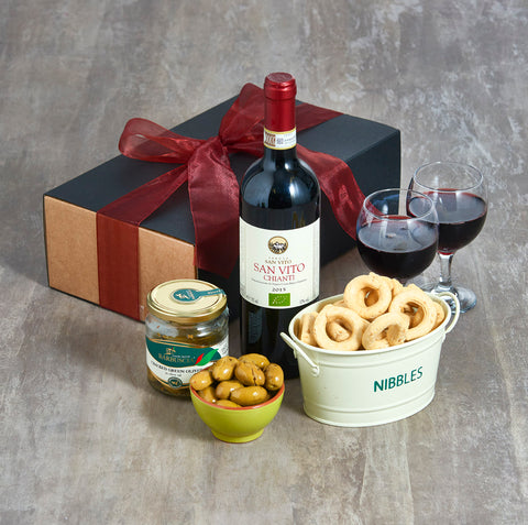 Vorrei italian red wine and nibbles hamper