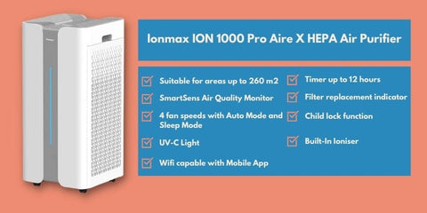 Ionmax ION 1000 Pro Aire X HEPA Air Purifier benefits