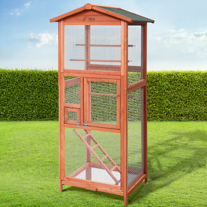 i.Pet Bird Cage Wooden Pet Cages Aviary Large Carrier Travel Canary Cockatoo Parrot XL