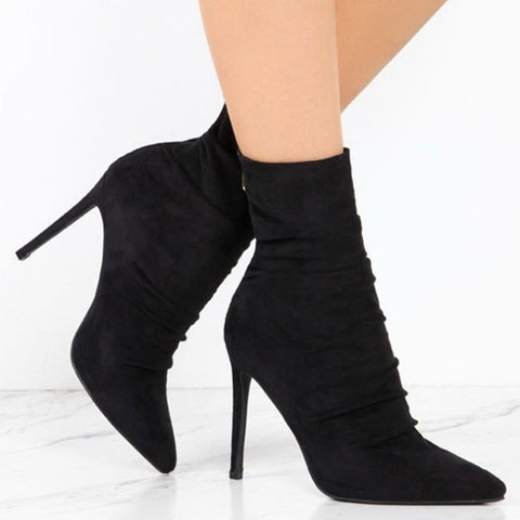 pointed heel sock boots